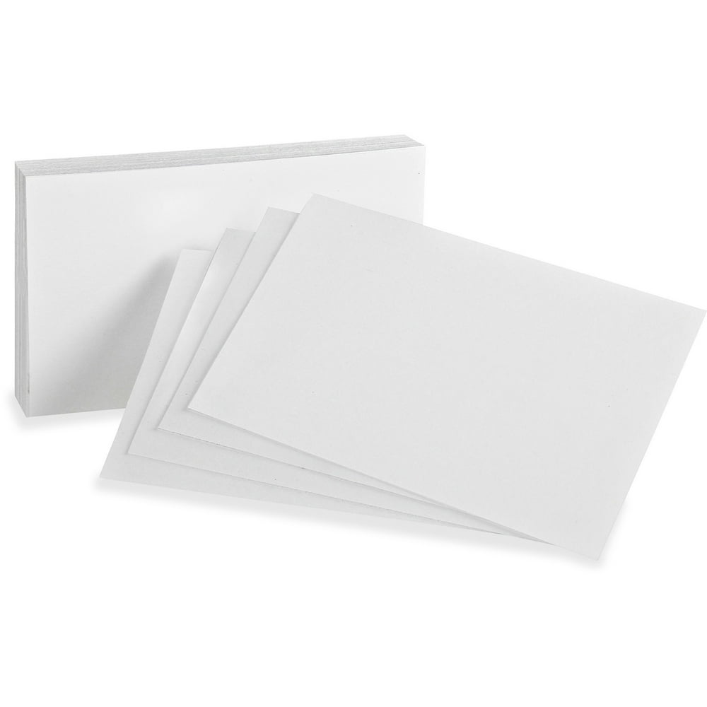 Oxford, OXF50, Plain Index Cards, 100 / Pack, White