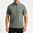 thumbnail image 2 of hoksml Men's Quick Dry Half Zip Collared Shirts, Short Sleeve Outdoor Golf Tops with Water Resistant Zipper Chest Pocket for Travel Daily Wear, 2 of 9