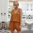 thumbnail image 3 of REALiKUN Womens Summer V Neck Tops Knitted Sleeveless Tank Top Cable Knit Sweater Vest Casual Solid Tee Shirts Orange L, 3 of 7