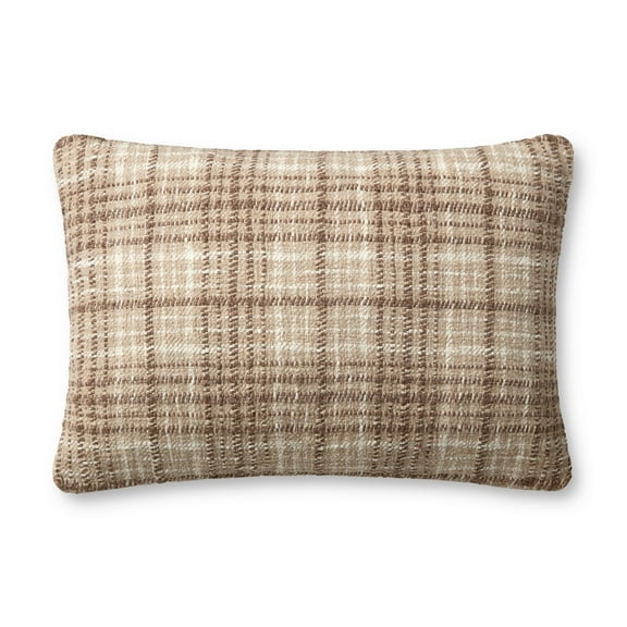 Chris Loves Julia x Loloi Beau Brown / Ivory 16'' x 26'' Decorative Pillow