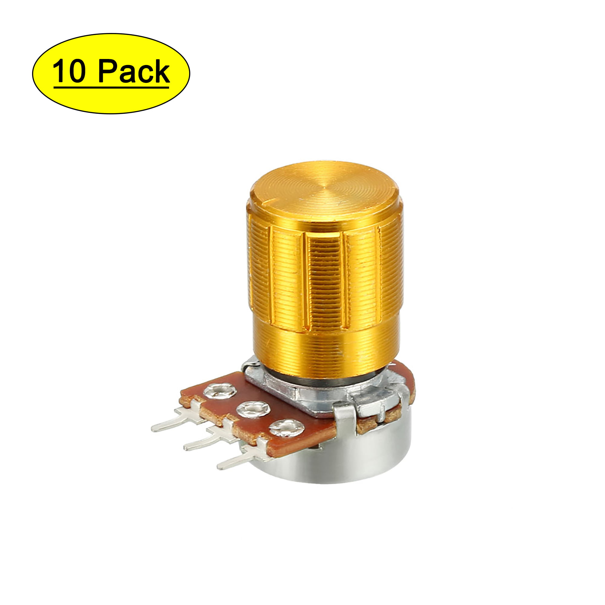 uxcell WH148 50K Ohm Variable Resistors Single Turn Rotary Carbon Film Taper Potentiometer 5pcs