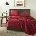 thumbnail image 4 of Superior Cotton Flannel Trellis Pillowcase Set, Standard, Burgundy, 4 of 8