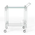 thumbnail image 2 of Bowery Hill Contemporary Metal 2-Tier Bar Cart in Chrome, 2 of 6