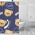 thumbnail image 3 of Cartoon Cute Bear Pattern Shower Curtain, Abstract Animals Waterproof Bath Curtains for Bathroom Decorations, 72 x 72 inches, 3 of 7