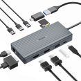 thumbnail image 1 of Estación de acoplamiento Mosirui DisplayLink de doble monitor USB-C 12 en 1, 1 of 7