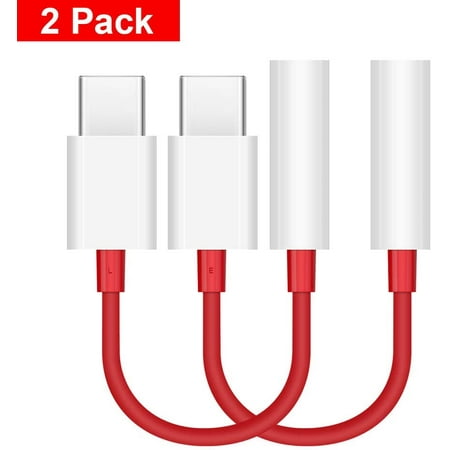 Usb C Headphone Adapter, 2 Pack Type C To 3.5mm Stereo Audio Headphone Jack With Noise Canceling Compatible With Oneplus 7 Oneplus 7 Pro 6t Huawei P20 Pro Mate 20 Xiaomi 8