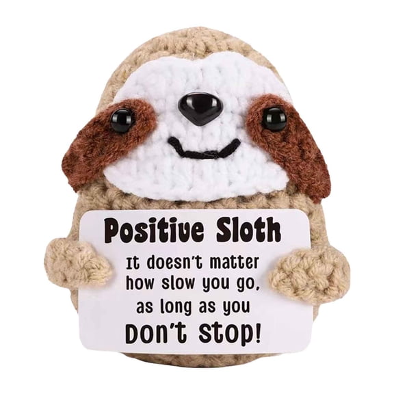 Mini Positive Crochet Dog,Funny Emotional Support Crochet Stuffed Gifts Cute Crochet Animals with Positive Messages Emotional Support Crochet Animals Handmade Crochet Dog Inspirational Crochet Gift
