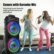 Oture Portable Bluetooth PA Speaker,5000W Dual 8 Speaker Rechargeable Outdoor Party Karaoke Audio System -FM/AUX/MP3/USB