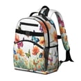 thumbnail image 2 of White Butterfly Flower Field Pattern Backpack for School,Cute School Bag,Schoolbag with Adjustable Shoulder Straps & Padded Back,15.25"x11.5"x5.25", 2 of 5
