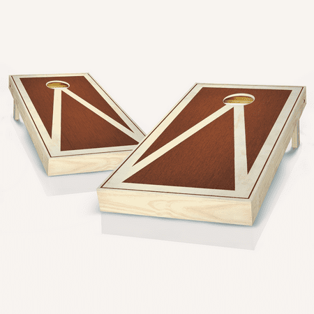 Skip's Garage Pyramid Border Rosewood Solid Wood Cornhole Board Set