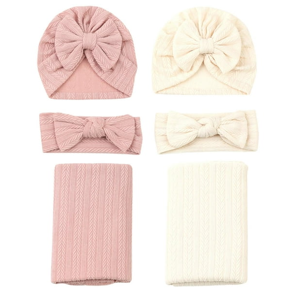 Set de Mantas para Bebé QandSweet 90x90 cm Rosa y Beige Paquete de 2