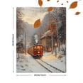 thumbnail image 3 of Qisvanset 12x16 Inch Vintage Red Christmas Train Canvas Wall Art, Winter Holiday Scene Home Seasonal Decor, 3 of 8
