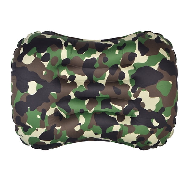 Almohada Inflable Almohada para acampar Almohada para exteriores Cojín inflable para la cintura (Camuflaje verde) Tmvgtek Para Estrenar