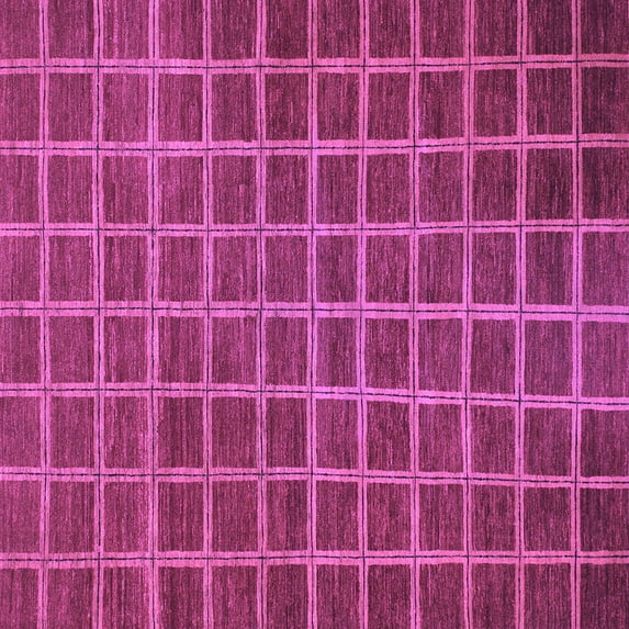 Ahgly Company Indoor Square Checkered Purple Modern Area Rugs, 6' Square