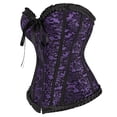 thumbnail image 2 of Corset Tops for Women Floral Lace Corset Bustier Plus Size Overbust Corset Purple S, 2 of 5