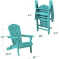 thumbnail image 2 of YEXJ Folding Adirondack Chair Outdoor Wooden Accent Furniture Fire Pit Lounge Chairs for Yard, Garden, Patio w/ 350lb Weight Capacity-Dark Turquoise, 2 of 9