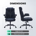 thumbnail image 2 of COZONY PU Leather Office Chair with Flip-Up Armrests, Ergonomic High Back Executive Desk Chair, 360° Swivel for Home Office, Gaming,Black, 2 of 8