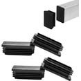 thumbnail image 1 of 4 Pack 2-3/8"x1-3/16 Rectangular Tube End Cap Plastic Plugs, Rectangular Tubing Plug Inserts for Metal Tubing, Fences,Glide Protection from Chair Legs and Furniture,Durable Plastic Hole Plugs, Black, 1 of 8