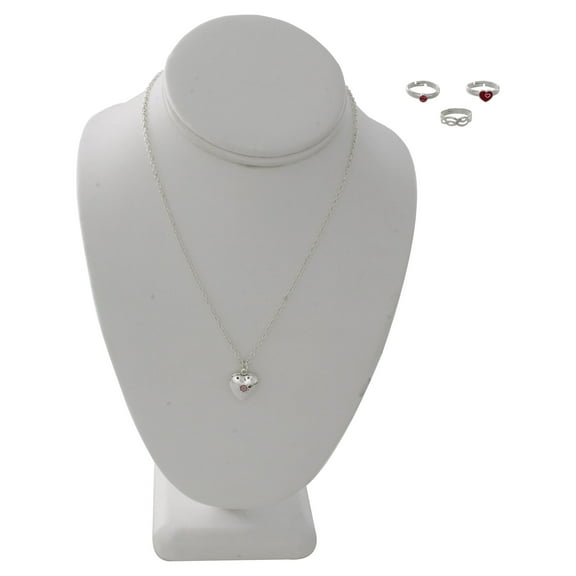 Heart Locket Necklace and Ring Set