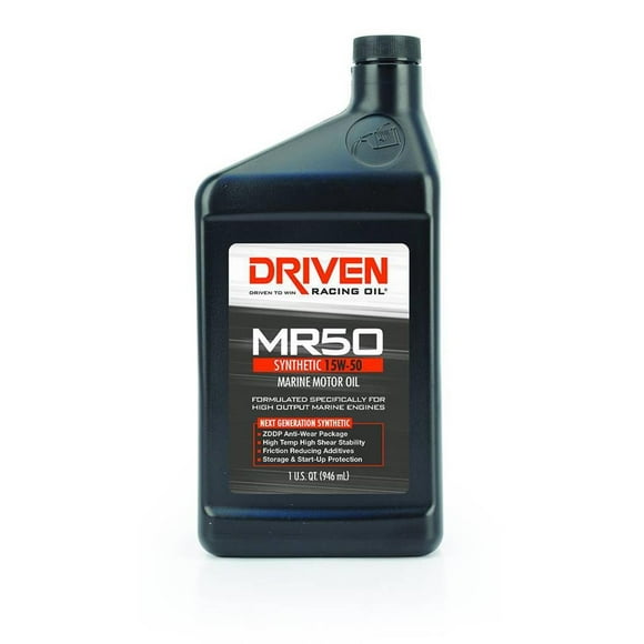 Driven Racing Oil Joe Gibbs Oil 02606 MR50; SAE 15W-50; Synthetic; 1 Quart Bottle; Single; Performance Marine Oil