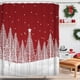 thumbnail image 1 of Cortina de ducha con diseño de bosque nevado navideño | Decoración navideña para el baño | Tejido de poliéster impermeable | Resistente al moho y fácil de limpiar | Incluye 12 ganchos metálicos, 1 of 6
