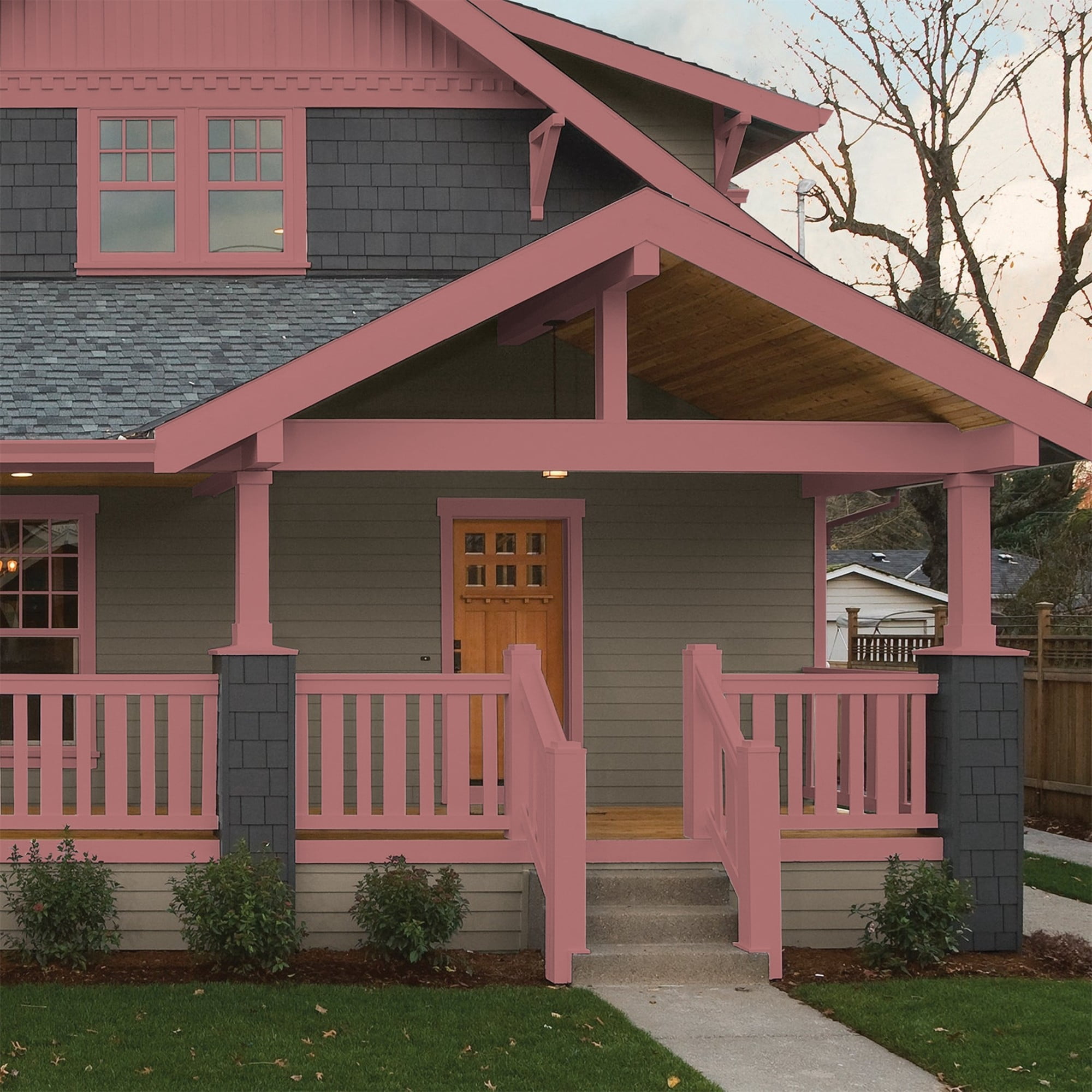 Glidden HEP Horizon Glow / Red Semi-Gloss Exterior Paint with Primer, 1 Gallon