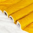 thumbnail image 2 of Luxurious Soft Velour Fleece Throw with Super Ultra Soft Faux Fur on backside Blanket 49”x 73” Mustard Color, 2 of 3