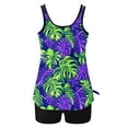 thumbnail image 3 of qucoqpe Tankini Swimsuits for Women Loose Fit Floral Print Two Piece Modest Bathing Suits Blouson Tankini Tops with Boyshorts, 3 of 6
