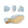 thumbnail image 2 of BLISSFUL STEP Platform Sandals Floral Chunky Heels Slides Sandals for Women, 2 of 5