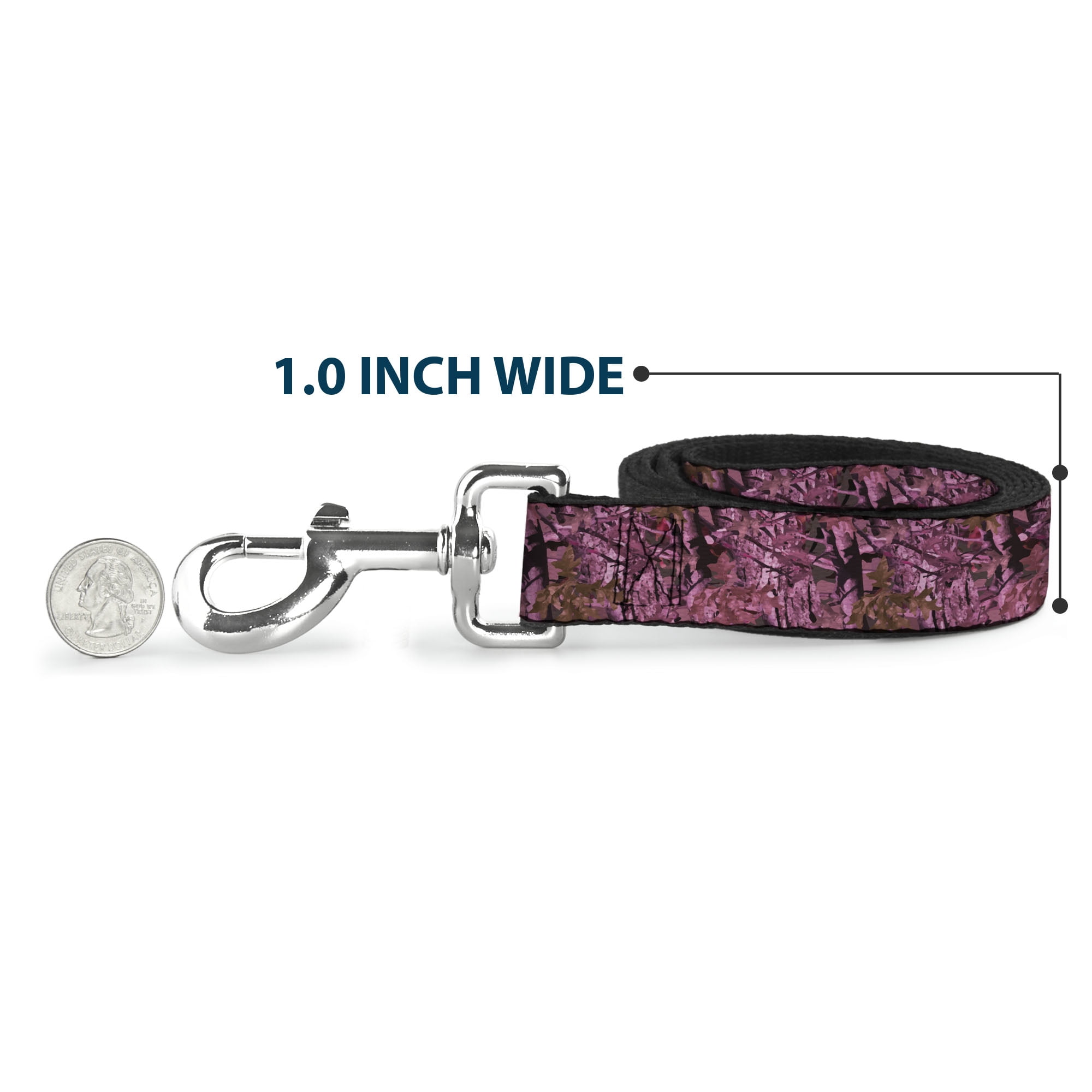 Buckle-Down Pet Leash, Dog Leash, Hunting Camo Pinks, 6 Feet Long 1.0 Inch Wide