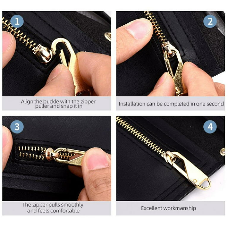 Goyunwell 40pcs #5 Zipper Pulls Metal Zipper Head Nylon Zipper Slider for  Purse Silver 