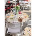 thumbnail image 6 of Outdoor Tablecloth with Umbrella Hole Zipper Colorful Dog Paws Round Tablecloth 60" Waterproof Outside Table Cloth Farmhouse Art Cartoon Rustic Patio Table Cover Tablecloths for Picnic Party, 6 of 8