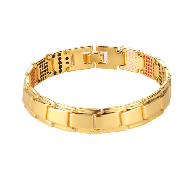 Pulsera de salud magnética Terapia de energía Brazalete desmontable Cadena de mano (Oro)