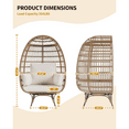 thumbnail image 3 of 360° Swivel Patio Oversized Rattan Wicker Egg Chair with 4 Cushions for Indoor Outdoor,Rattan Egg-Shaped Lounge Chair w/Steel Frame for Balcony,Patio,Backyard, 3 of 7