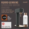 thumbnail image 2 of Mysoda Ruby 2 Máquina de agua con gas - Máquina silenciosa de agua carbonatada de aluminio resistente y duradero y botella de agua de 1 litro - Sin bombona de CO2 - Color negro cobre, 2 of 5