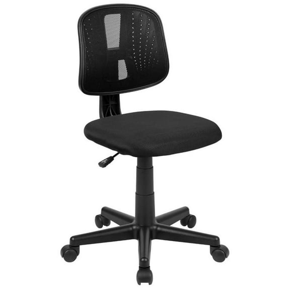 Scranton & Co Modern Pivot Mesh Back Office Swivel Chair in Black