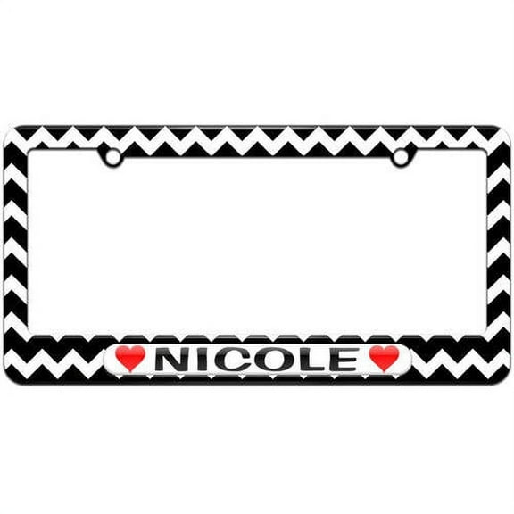 Nicole Love with Hearts License Plate Tag Frame, Multiple Colors