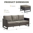 thumbnail image 7 of Unnifurnzi 3 Piece Wicker Patio Furniture-All-Weather Outdoor Wicker Couch with Ottoman Patio Furniture for Porch Deck Balcony Garden-Brown/Gray, 7 of 7