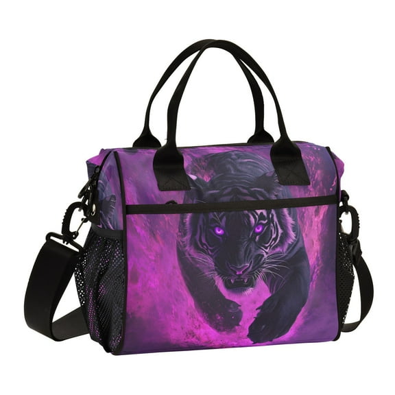 Ckdifva Fierce Tiger Cooler Bag Cooler Cooling Tote Lunch Bag Lunch Box Front Pocket with Shoulder Strap