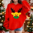 thumbnail image 2 of DxhmoneyHX Christmas Hoodies for Girls Cute Cartoon Going Out Tops Long Sleeve Pullover Sweatshirts Fashion Xmas Tree Graphic Tees Festival Outfits Size 4 Years, 2 of 4