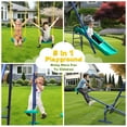 thumbnail image 6 of Aukfa 5 in 1 Kids Swing Set, Heavy-Duty Metal Playset for Backyard with Slide, Fun Glider, Green, 6 of 18
