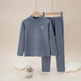 thumbnail image 2 of Zwiiyzr Baby Clothes Thermal Underwear for Toddler Fleece Long Johns High Neck Shirt and Pants Set for Boys Girls Winter Fall Warm Clothes 2-9Y Dark Gray, 2 of 4
