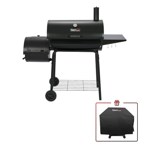 Royal Gourmet CC1830SC 30-Inch Charcoal Grill with Offset Smoker, 811 Square Inches Cooking Area in Total, with Cover Included, Perfect for Backyard Cooking,Black