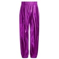 thumbnail image 6 of TiaoBug Kids Boys Girls Glitter Metallic Dance Pants Trousers for Hip Hop Jazz Stage Performance Purple 14, 6 of 7