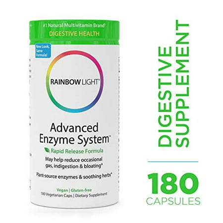 Rainbow Light - Advanced Enzyme System - Plant-Sourced Whole Food Enzyme Supplement, Supports Nutrient Absorption and Digestive Health; Vegan and Gluten-Free - 180 (Best Foods For Digestive Health)