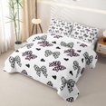 thumbnail image 3 of Erosebridal Cute Cheetah Bow Print Quilt Full for Girls, Cartoon Love Heart Full Bedspread Sets, 3 Pieces, 3 of 7