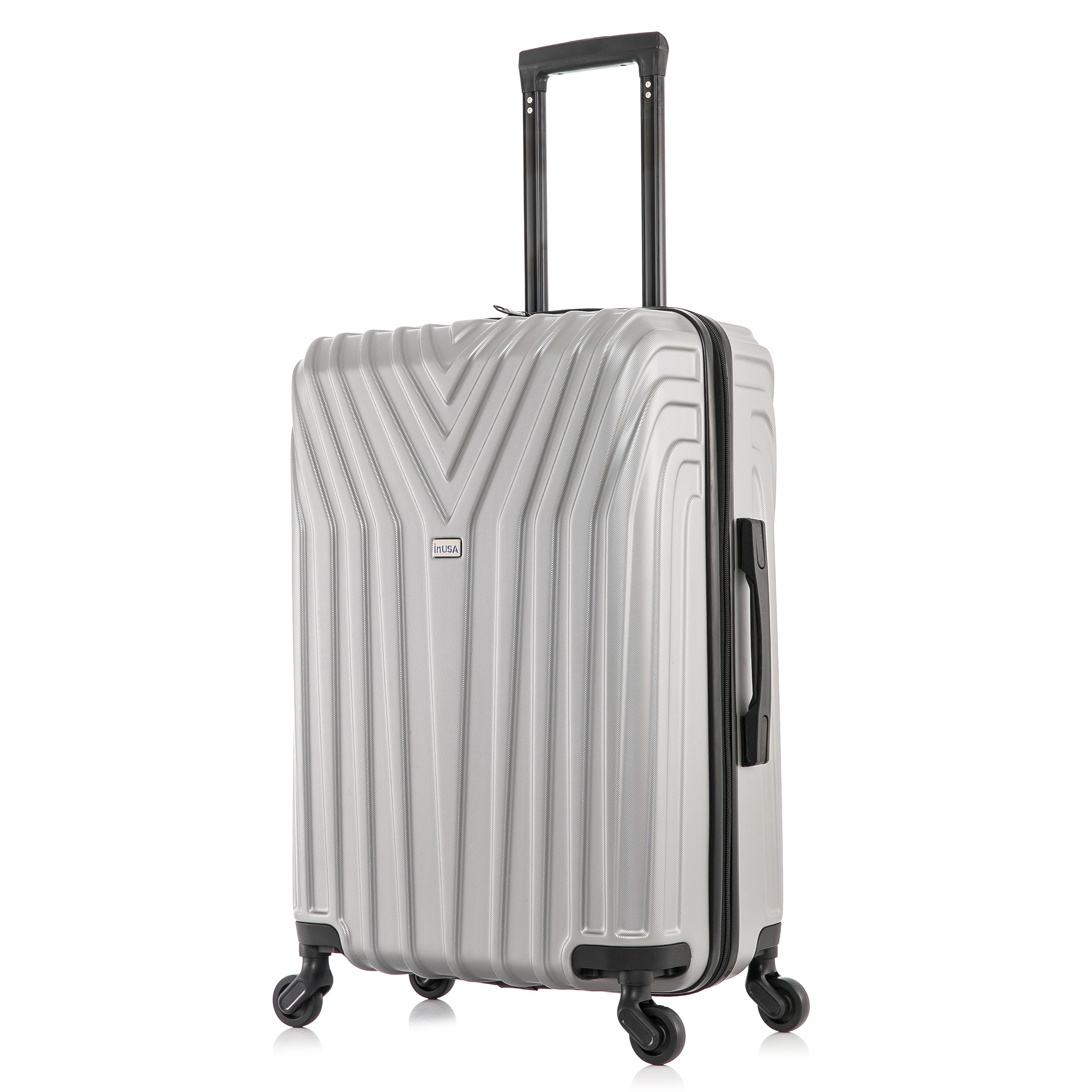 InUSA Vasty 24" Hardside Lightweight Luggage with Spinner Wheels, Handle, and Trolley, Gray