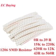 thumbnail image 2 of Kit de resistencias SMD 1206 de 500/420 piezas, kit surtido, kit de muestra al 5 %, bolsa de muestra, kit de bricolaje, componente electrónico, 25 valores, 20 piezas, 2 of 4