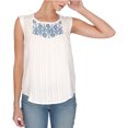 thumbnail image 1 of Lucky Brand Blusa bordada para mujer, blanca, pequeña Lucky Brand Pull-over, 1 of 1
