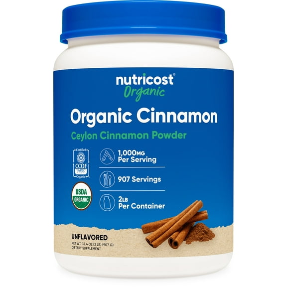 Nutricost Organic Ceylon Cinnamon Powder (2 pounds) - Vegan, Gluten-Free